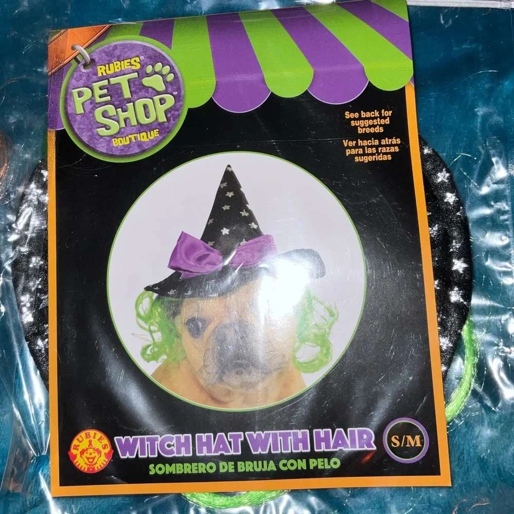 Rubie's Pet Shop Candy Corn and Witch Hat with neon color hair NEW